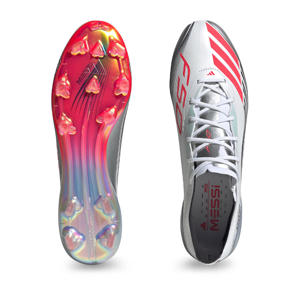 ADIDAS F50 MESSI ELITE FG - FTWR WHITE/LUCID RED/SILVER MET