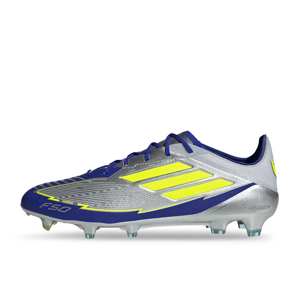 ADIDAS F50 MESSI ELITE FG - SILVER MET/SOLAR YELLOW/LUCID BLUE