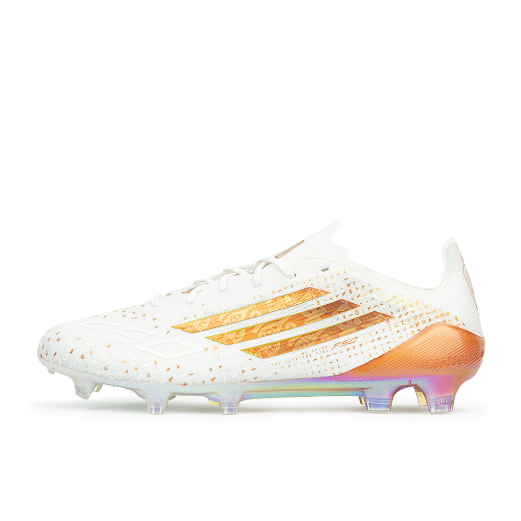 ADIDAS F50 SALAH ELITE FG - FTWR WHITE/THERMAL GOLD MET/GOLDEN BEIGE