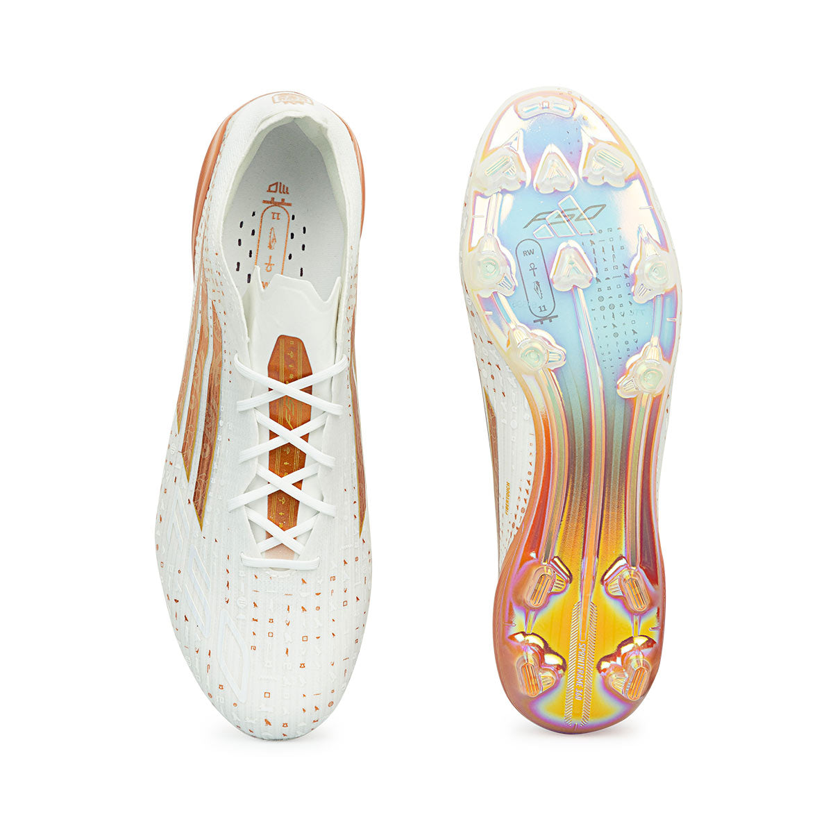 ADIDAS F50 SALAH ELITE FG - FTWR WHITE/THERMAL GOLD MET/GOLDEN BEIGE