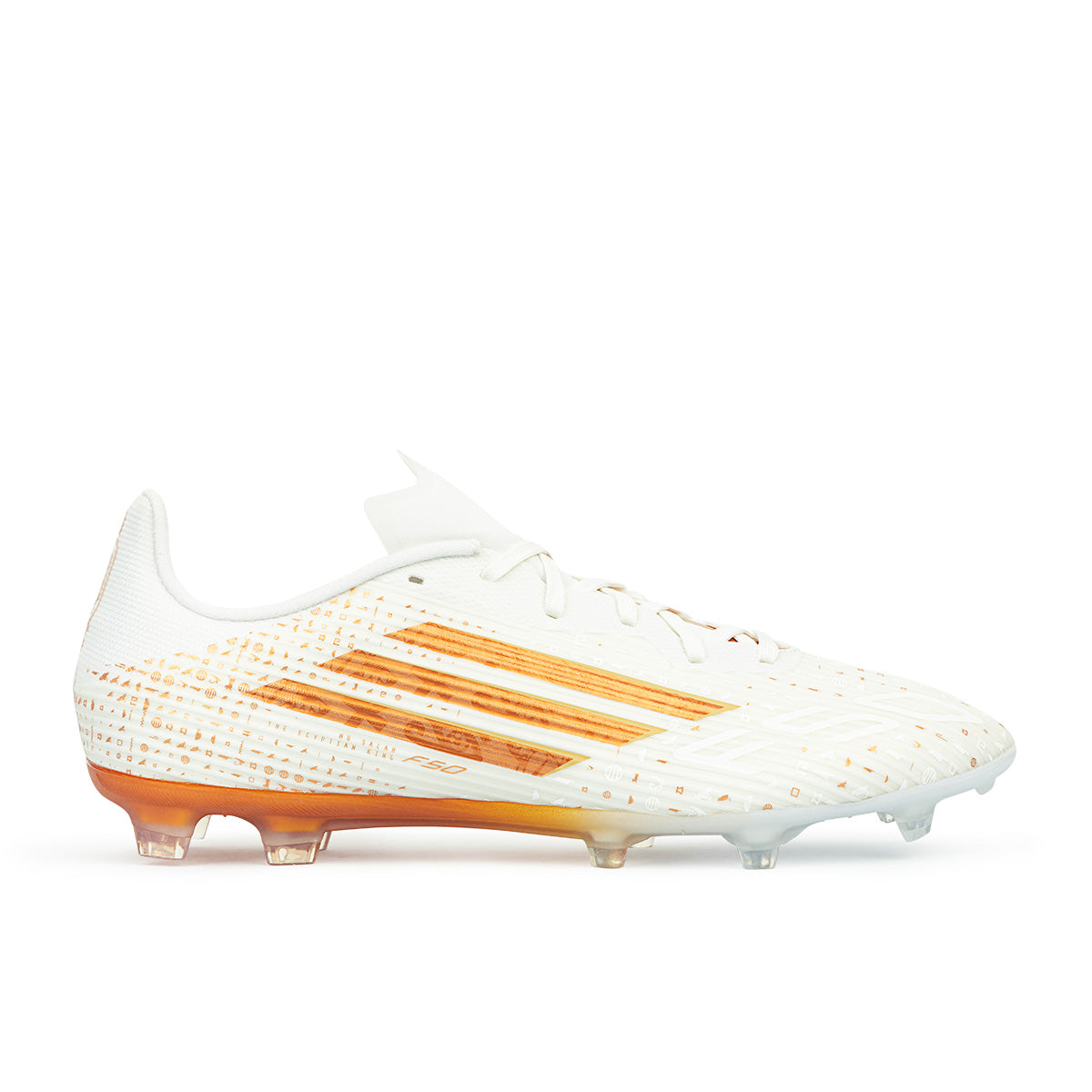 ADIDAS F50 SALAH LEAGUE FG/MG - FTWR WHITE/THERMAL GOLD MET/GOLDEN BEIGE