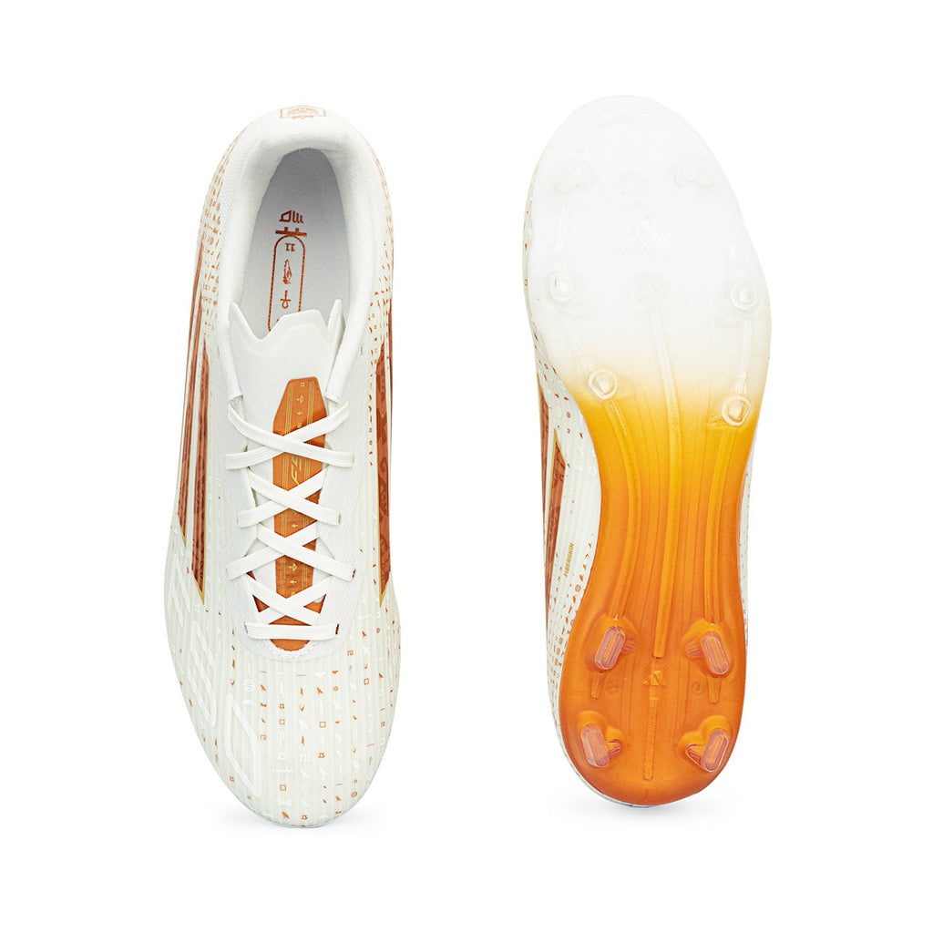 ADIDAS F50 SALAH LEAGUE FG/MG - FTWR WHITE/THERMAL GOLD MET/GOLDEN BEIGE