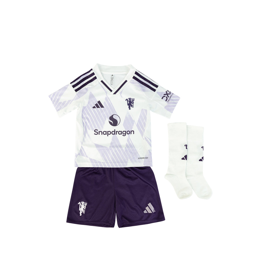 ADIDAS MANCHESTER UNITED 2025/2026 AWAY MINI JERSEY - WHITE/AURORA PLUM