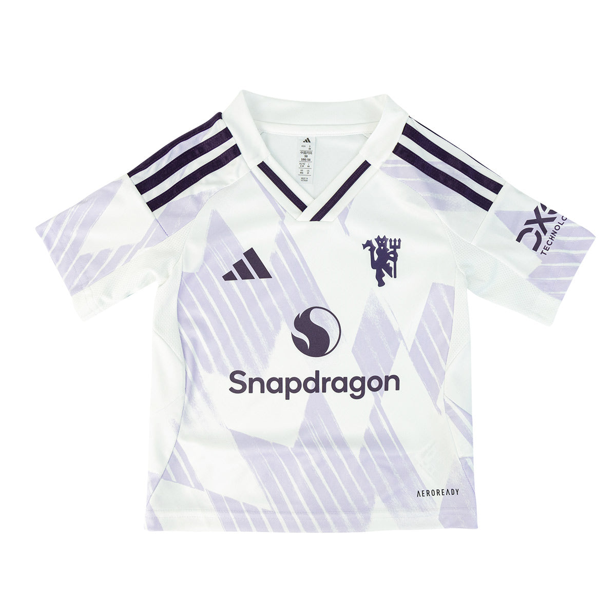 ADIDAS MANCHESTER UNITED 2025/2026 AWAY MINI JERSEY - WHITE/AURORA PLUM