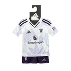 ADIDAS MANCHESTER UNITED 2025/2026 AWAY MINI JERSEY - WHITE/AURORA PLUM