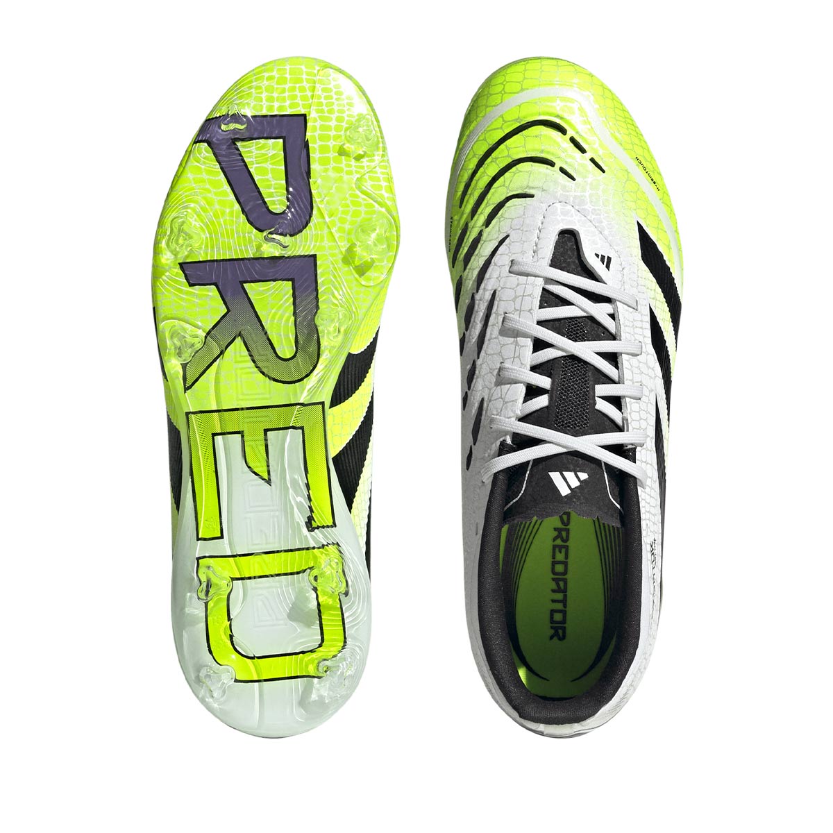 ADIDAS PREDATOR ELITE FG J - FTWR WHITE/CORE BLACK/LUCID LEMON