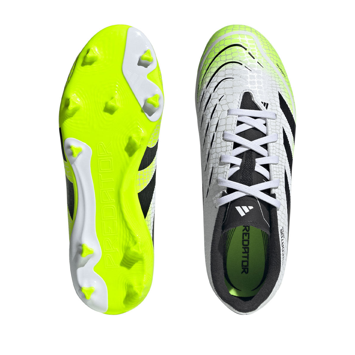 ADIDAS PREDATOR LEAGUE FG/MG J - FTWR WHITE/CORE BLACK/LUCID LEMON