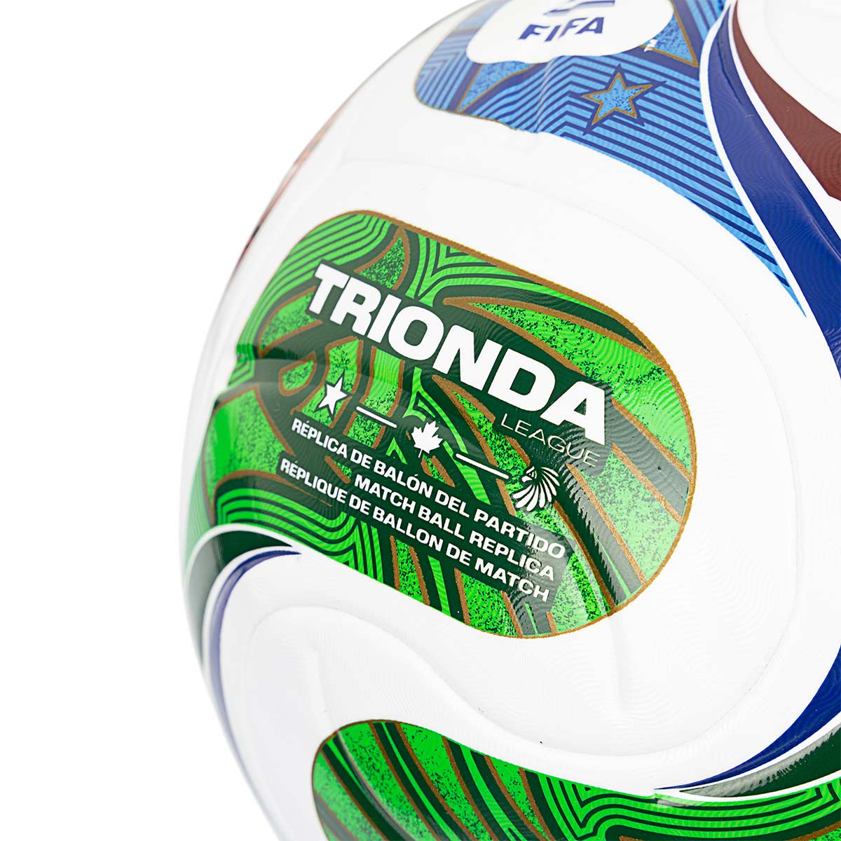 ADIDAS TRIONDA LEAGUE BALL - WHITE BLUE/POWER RED/AMAZON GREEN