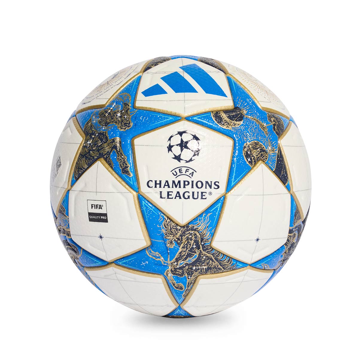 ADIDAS UCL PRO BALL - WHITE/DARK BLUE/GOLD MET