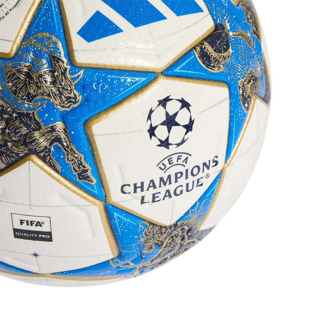 ADIDAS UCL PRO BALL - WHITE/DARK BLUE/GOLD MET