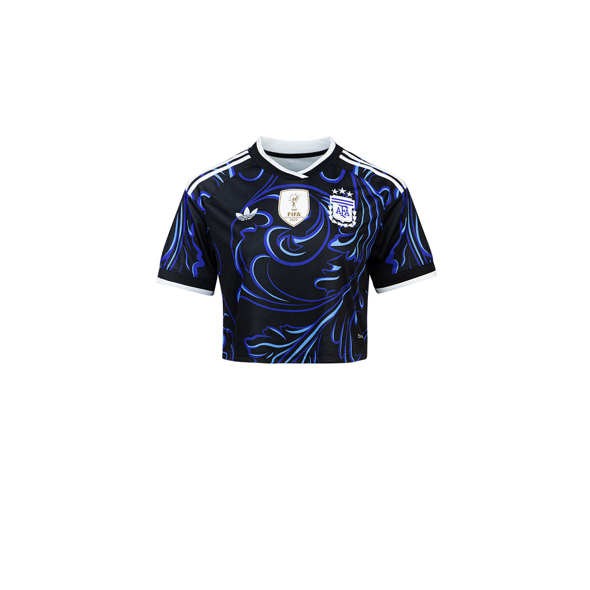 ADIDAS ARGENTINA 2026 AWAY REPLICA WOMEN CROP JERSEY - BLACK/LUCID BLUE/BLUE BURST