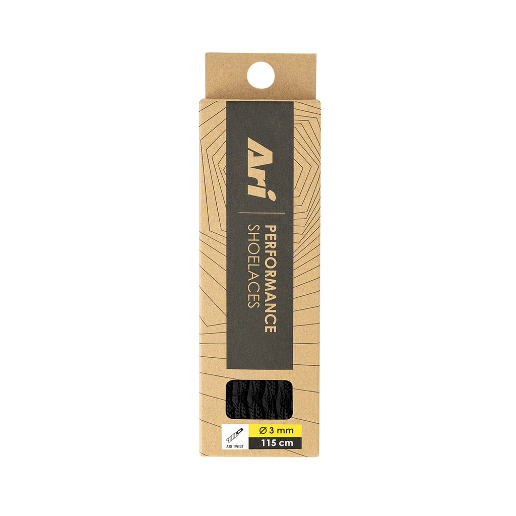 ARI TWIST SHOELACES - 3MM/115CM - BLACK