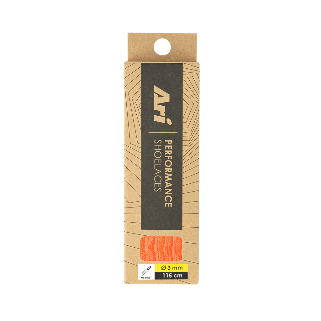 ARI TWIST SHOELACES - 3MM/115CM - ORANGE/BLACK