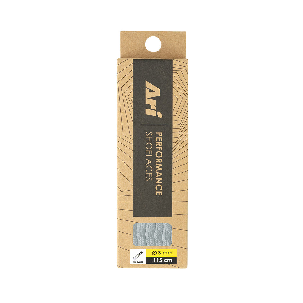 ARI TWIST SHOELACES - 3MM/115CM - SILVER/BLACK