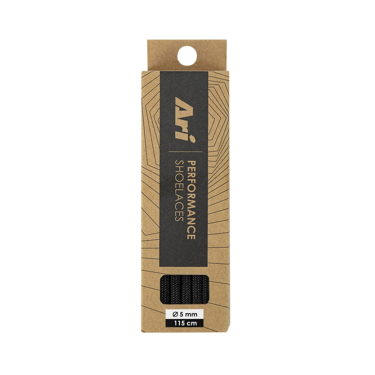 ARI ULTRASOFT SHOELACES - 5MM/115CM - BLACK/BLACK/WHITE