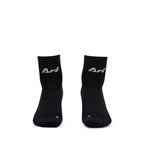 Ari Adept Terry Running Qtr Socks Black White Black