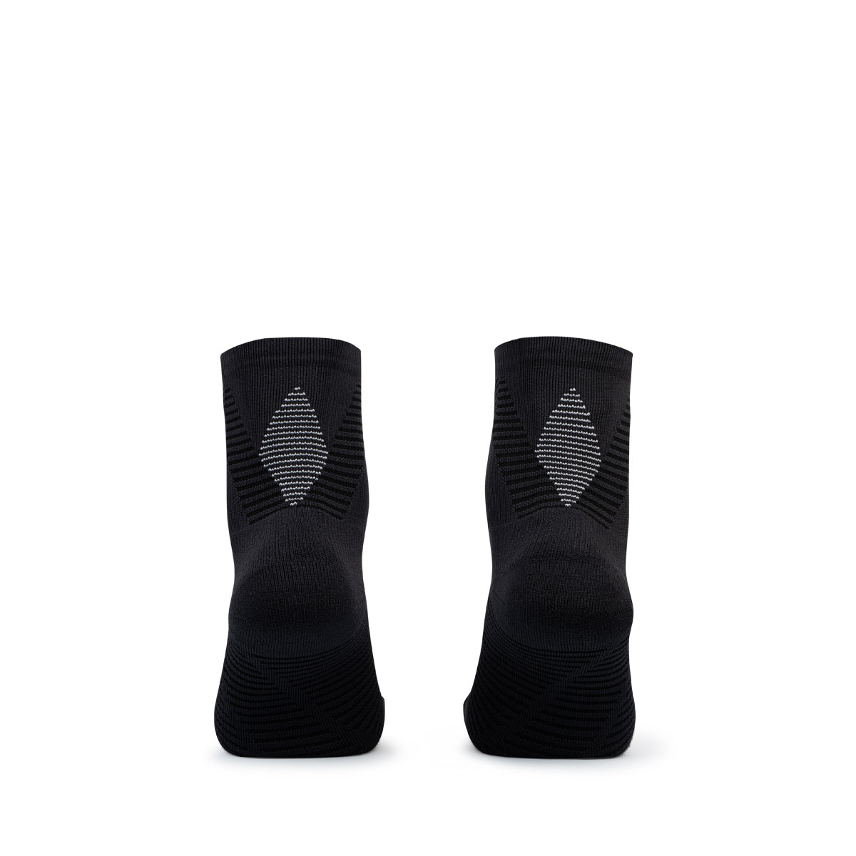 Ari Adept Terry Running Qtr Socks Black White Black