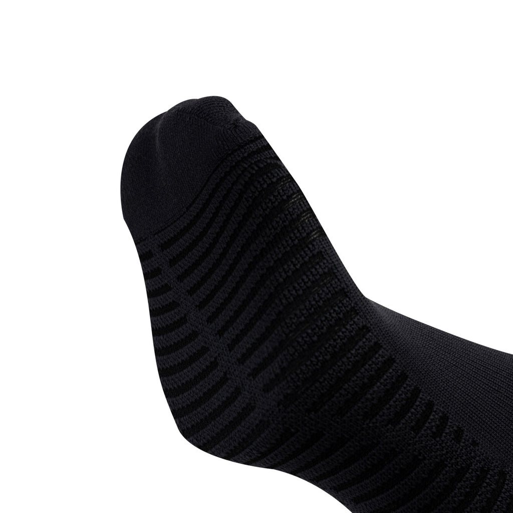 Ari Adept Terry Running Qtr Socks Black White Black