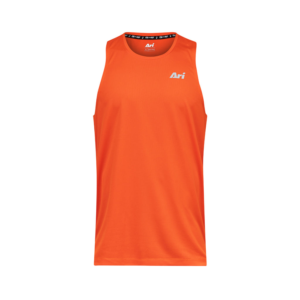 Ari Essential Neat Running Tank Orange White Orange