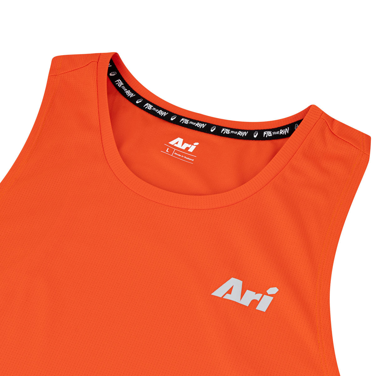 Ari Essential Neat Running Tank Orange White Orange