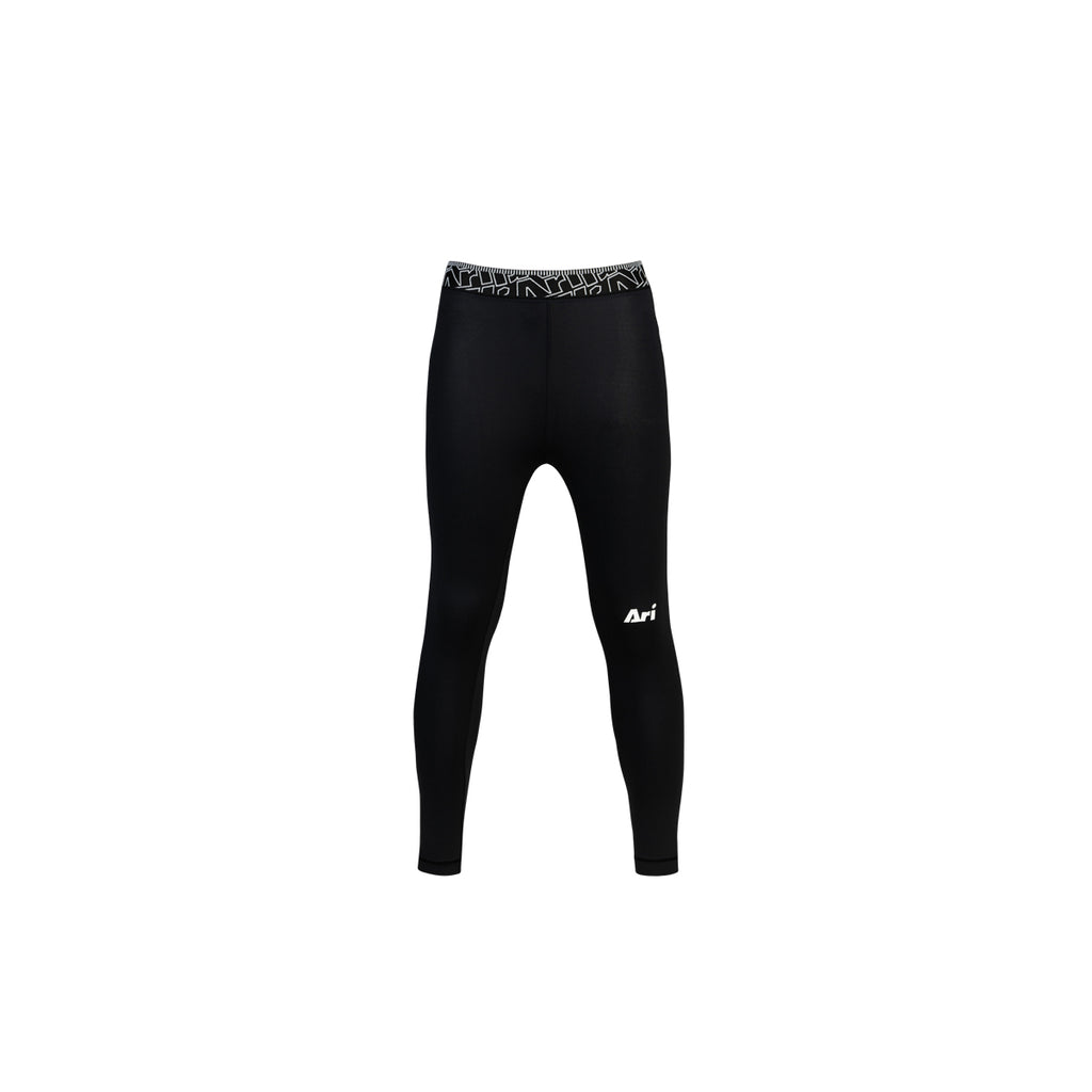 ARI KIDS ADEPT BASE LAYER TIGHTS - BLACK/BLACK/WHITE
