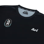 Ari Unisex Arc Graphic Running Tee Black Blue Silver