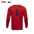 ARI X TSUBASA 2025 WAKABAYASHI SCHOOL LS JERSEY - RED/WHITE/BLACK