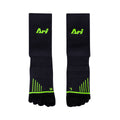 Ari Adept Dynamic Five Fingers Qtr Running Socks Black Green Black
