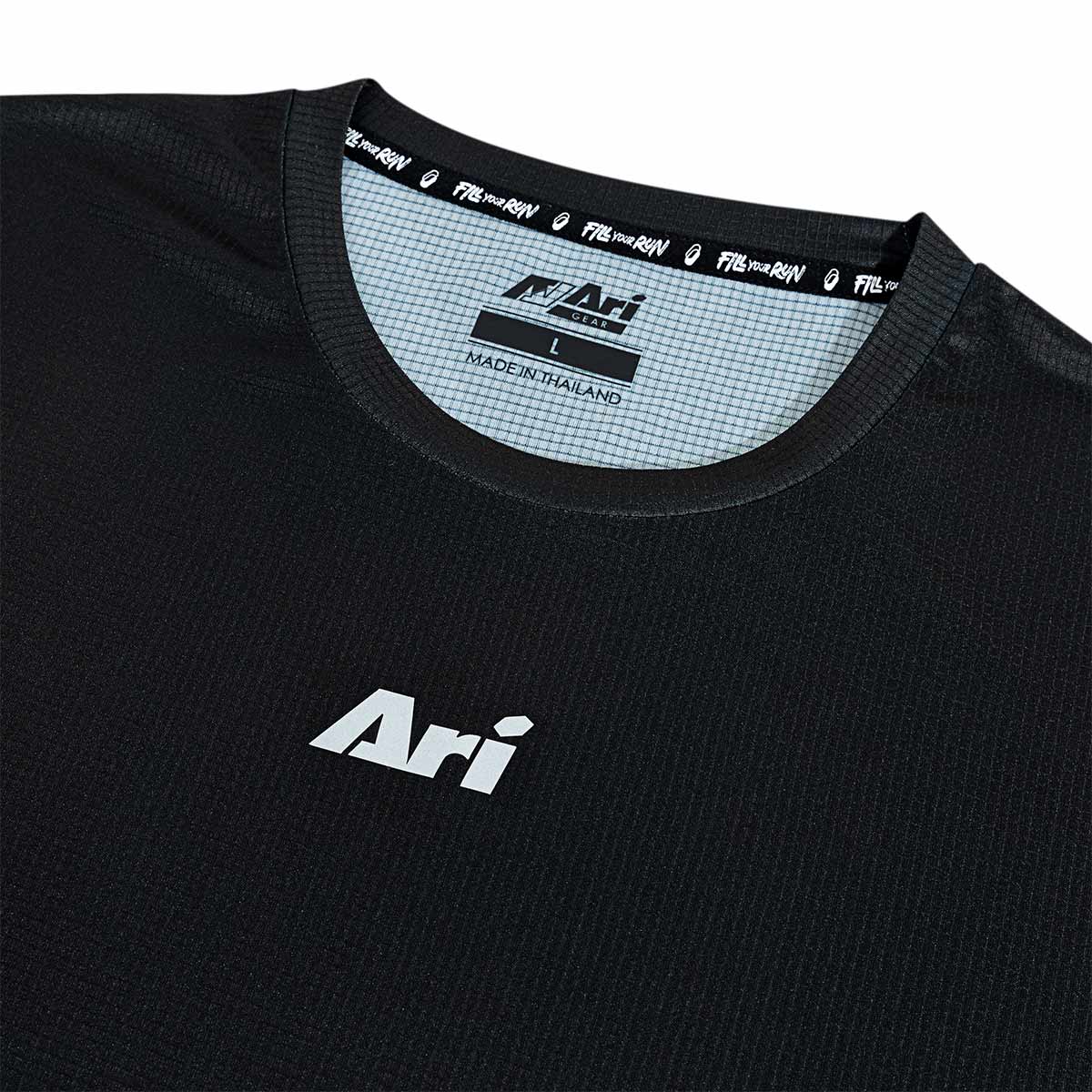 Ari Adept Signature Running Tee Black Silver Grey