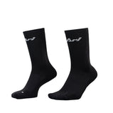 Ari Adept Terry Running Crew Socks Black White Black