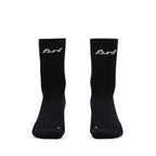 Ari Adept Terry Running Crew Socks Black White Black