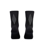 Ari Adept Terry Running Crew Socks Black White Black
