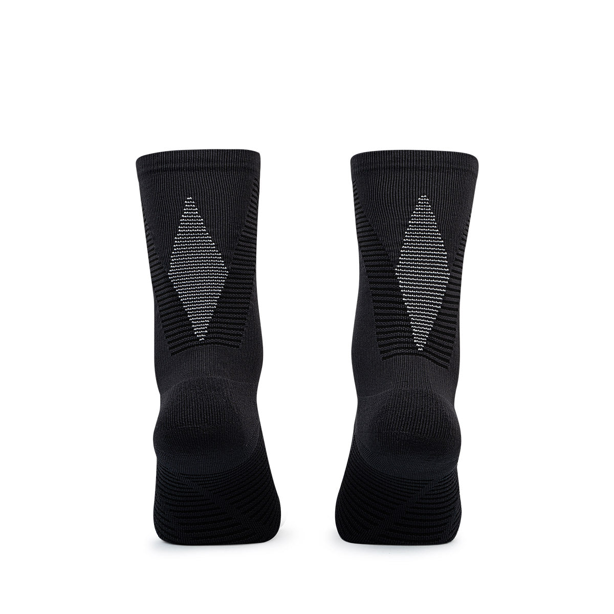 Ari Adept Terry Running Crew Socks Black White Black