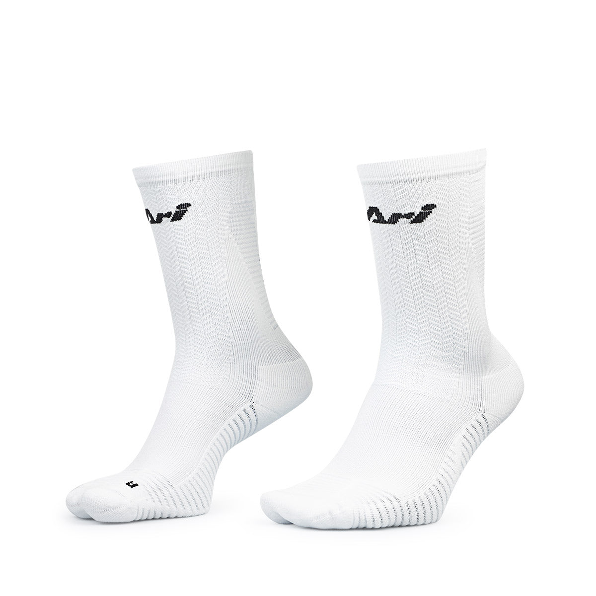 Ari Adept Terry Running Crew Socks White Black White