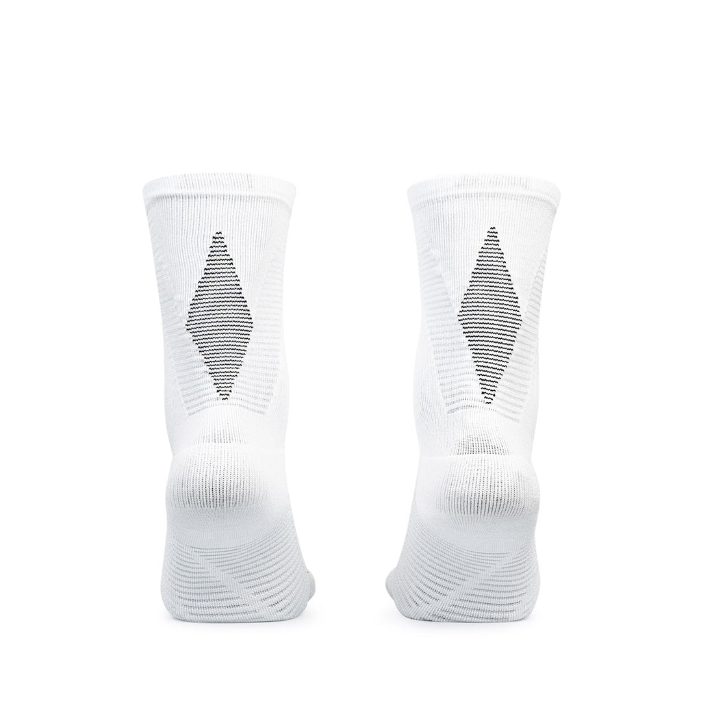 Ari Adept Terry Running Crew Socks White Black White