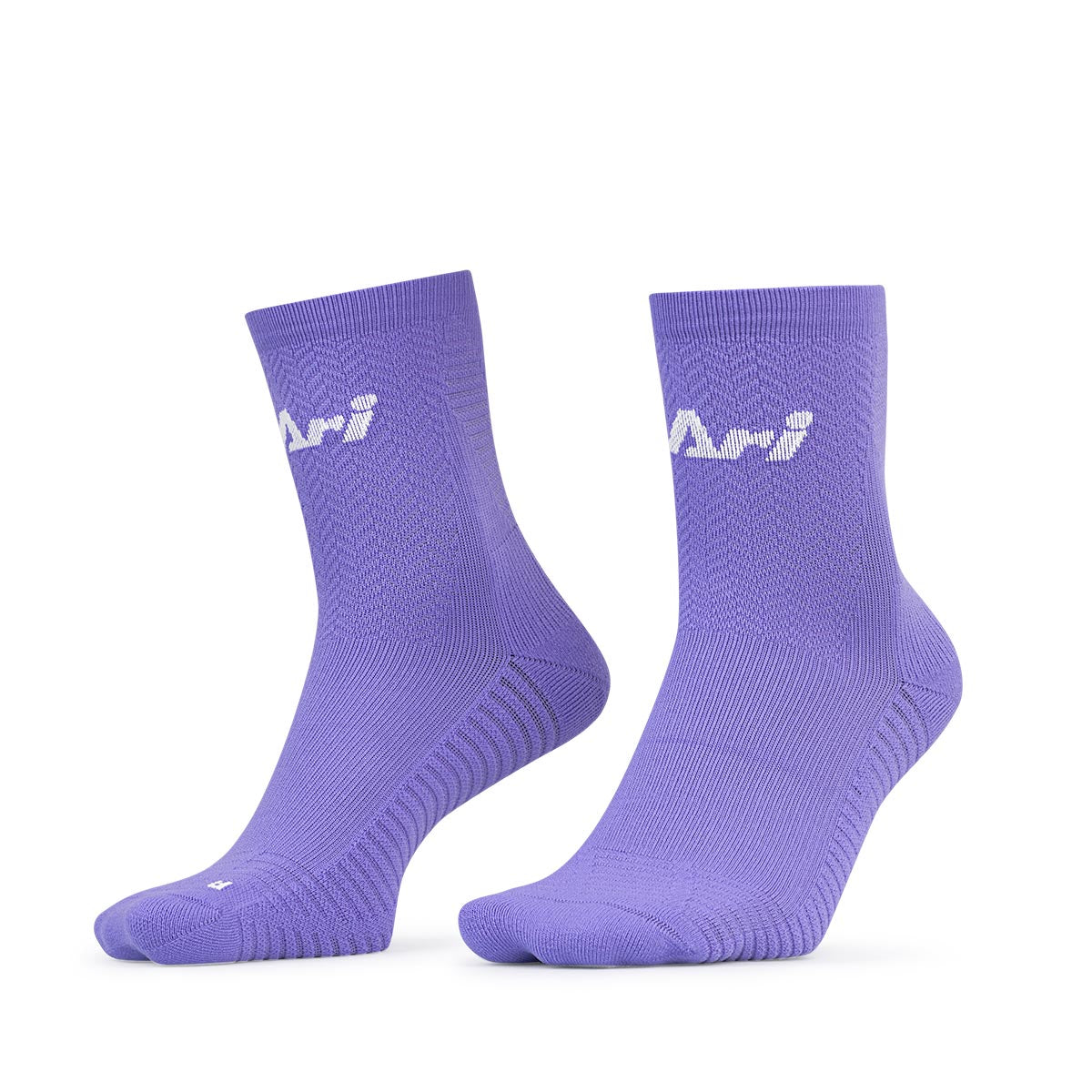 Ari Adept Terry Running Qtr Socks Lavender White Lavender