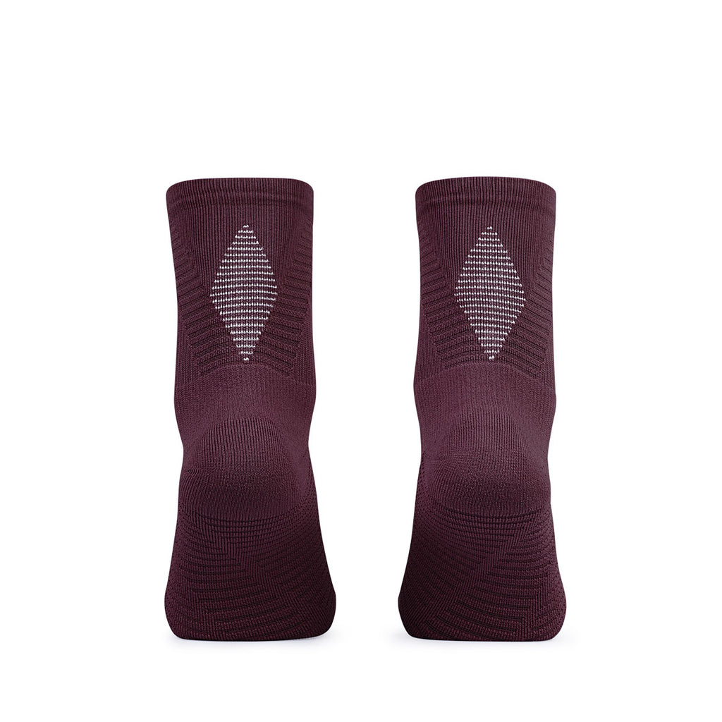 Ari Adept Terry Running Qtr Socks Maroon White Maroon