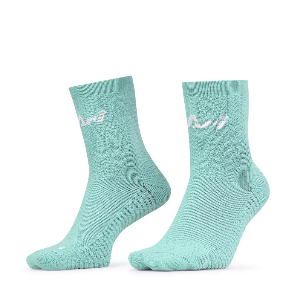 Ari Adept Terry Running Qtr Socks Stone White Stone