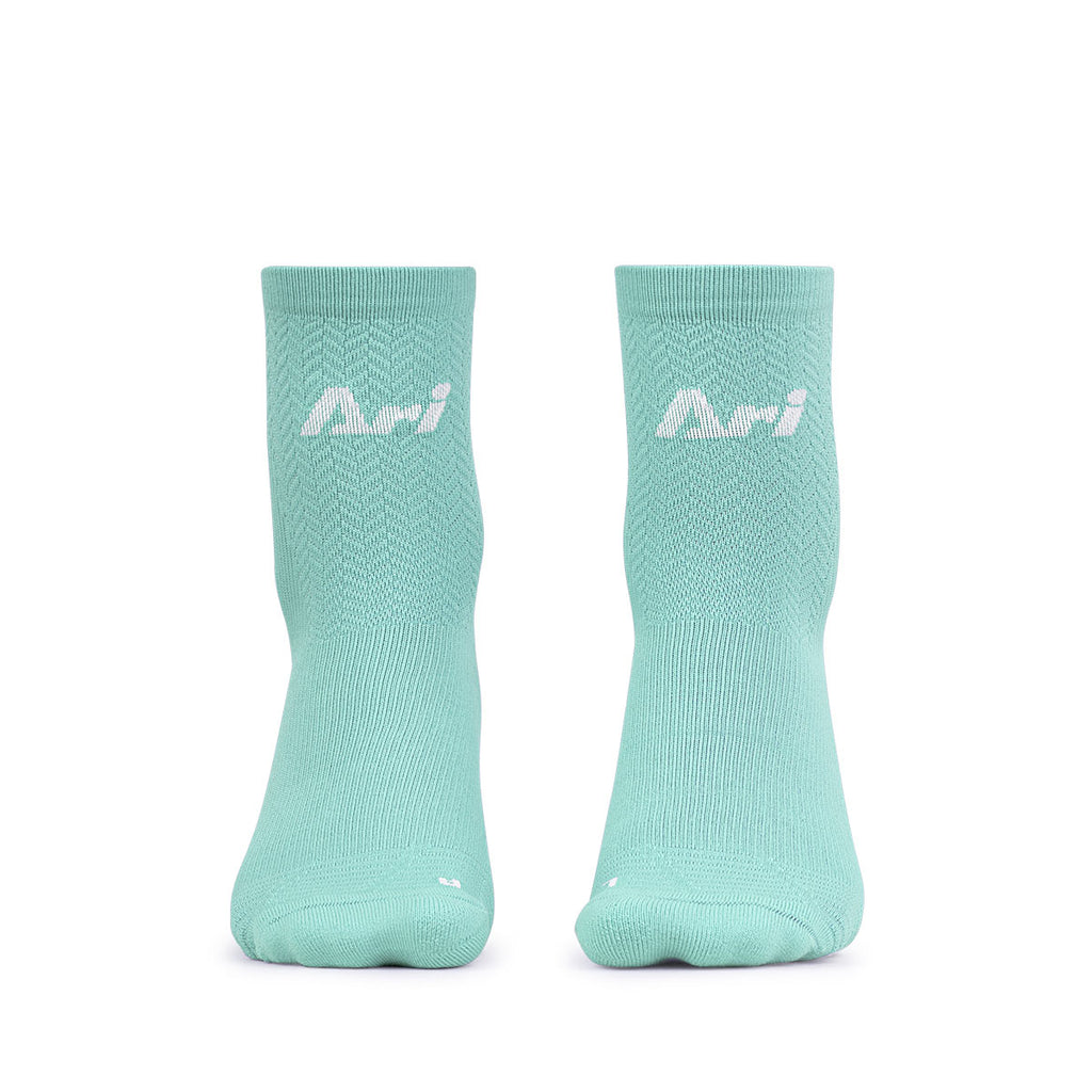 Ari Adept Terry Running Qtr Socks Stone White Stone