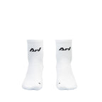 Ari Adept Terry Running Qtr Socks White Black White
