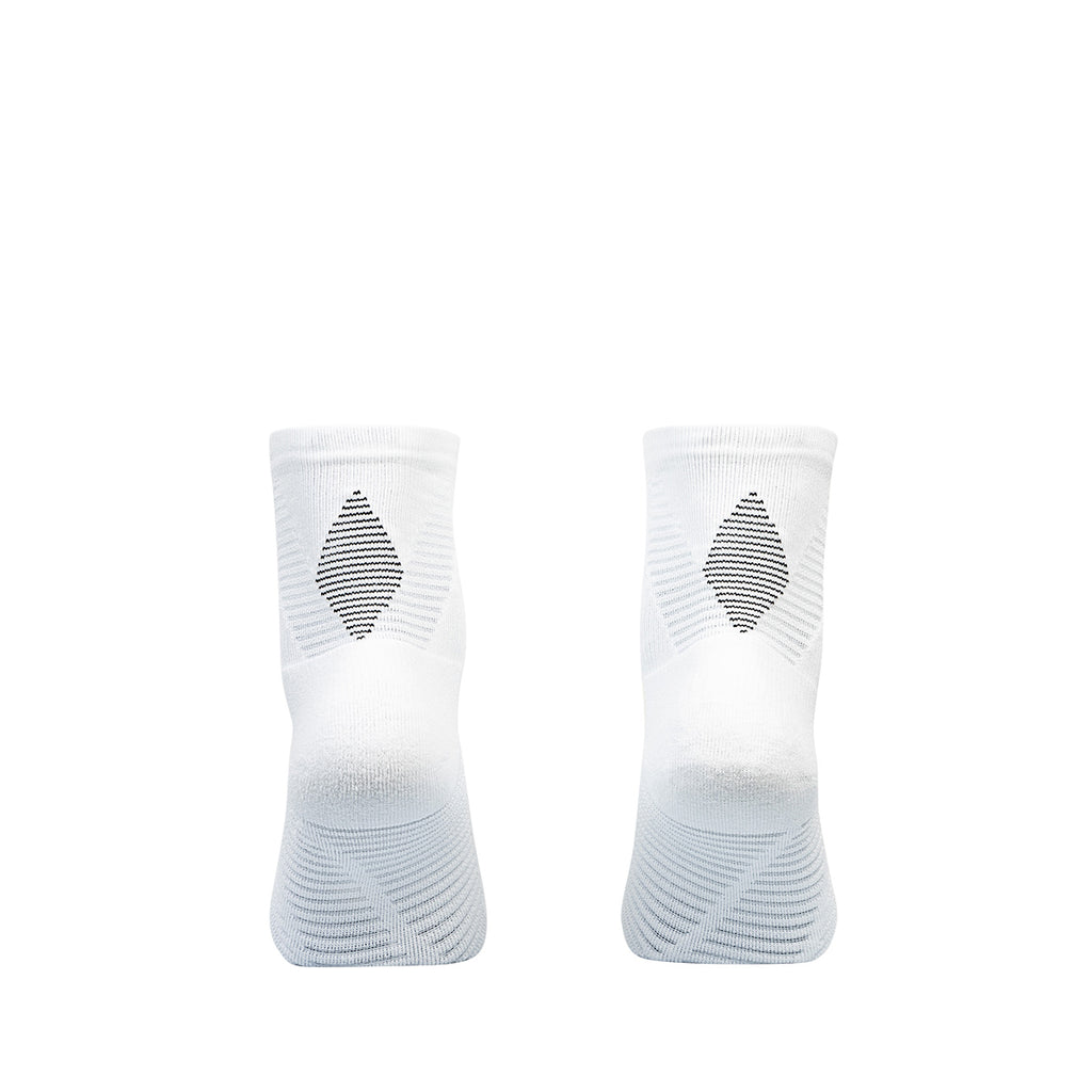 Ari Adept Terry Running Qtr Socks White Black White