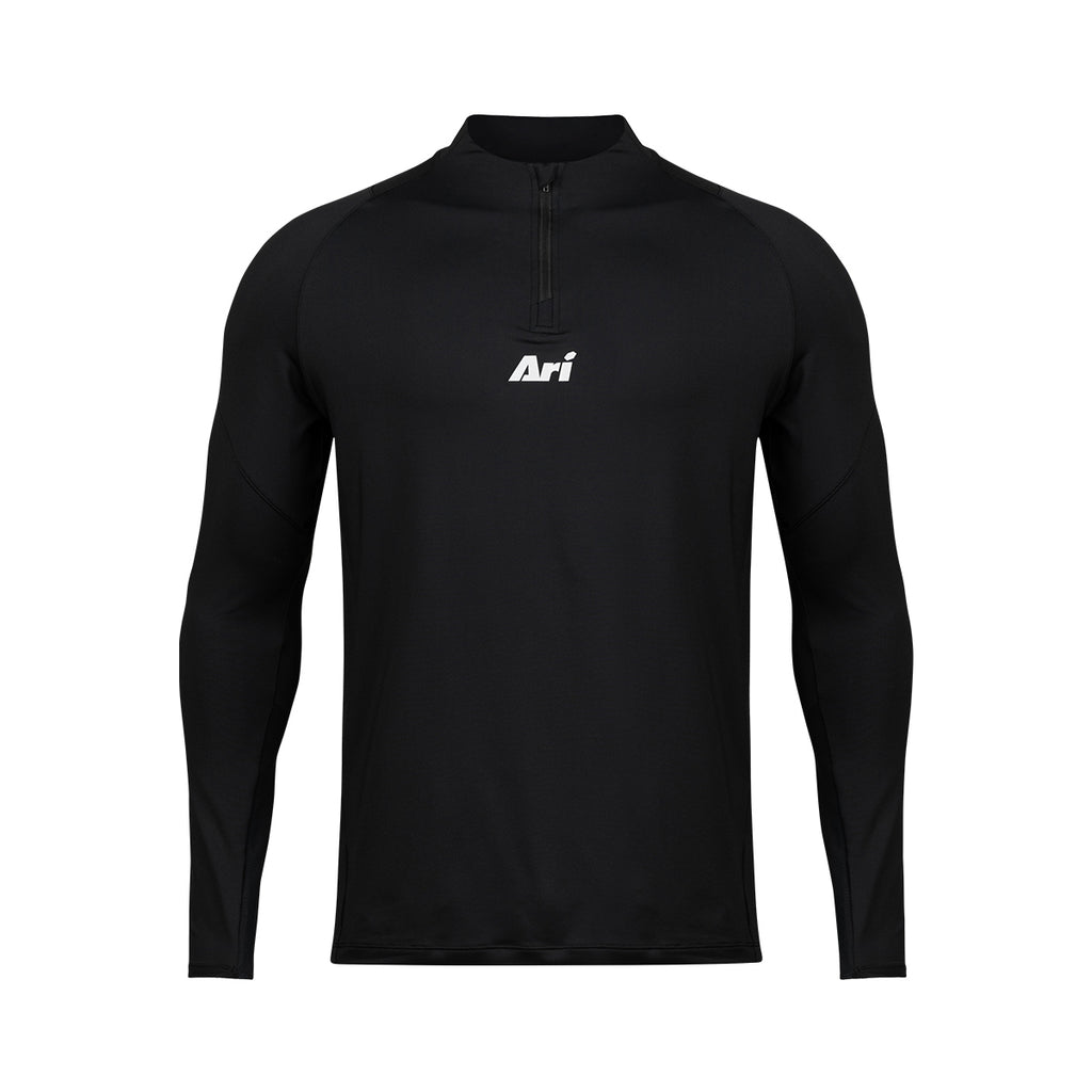 ARI ADEPT TRAINING QTR ZIP JACKET - BLACK/BLACK/SILVER