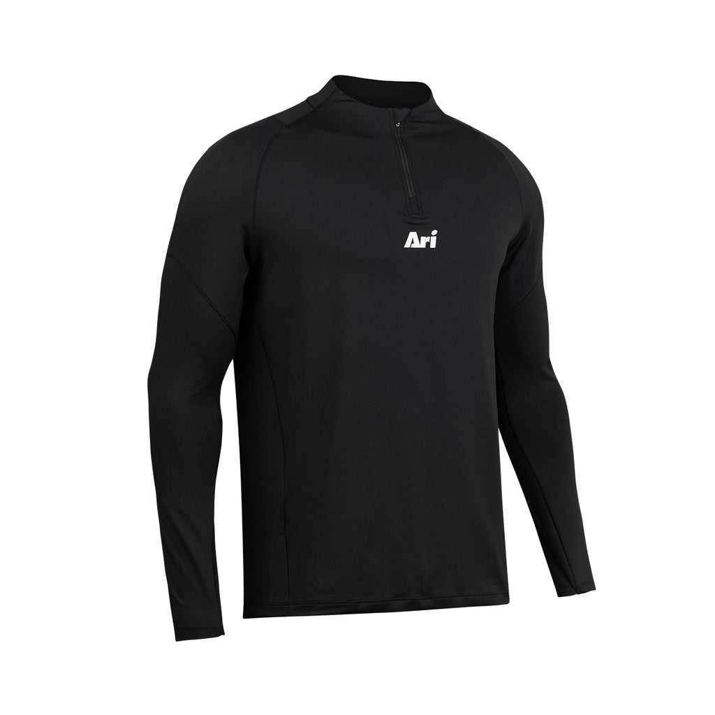 ARI ADEPT TRAINING QTR ZIP JACKET - BLACK/BLACK/SILVER