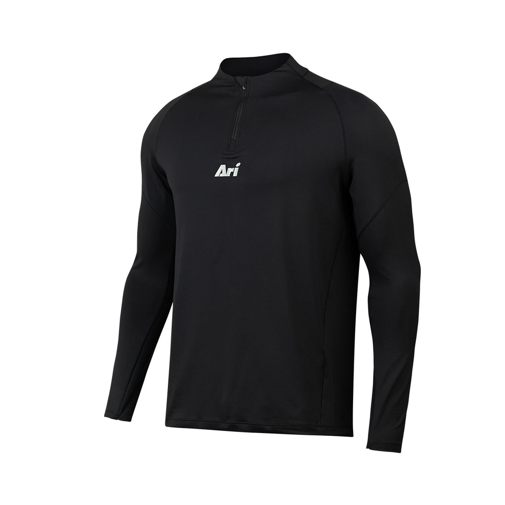 ARI ADEPT TRAINING QTR ZIP JACKET - BLACK/BLACK/SILVER
