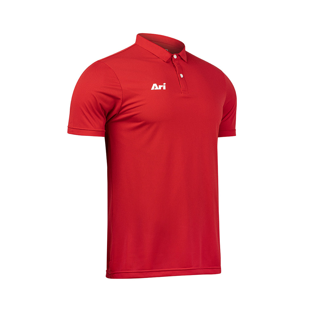 ARI CLASSIC BREATHABLE POLO - LAVA RED/WHITE
