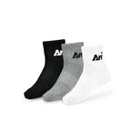 ARI DAILY KIDS QUARTER SOCKS - BLACK/GREY/WHITE