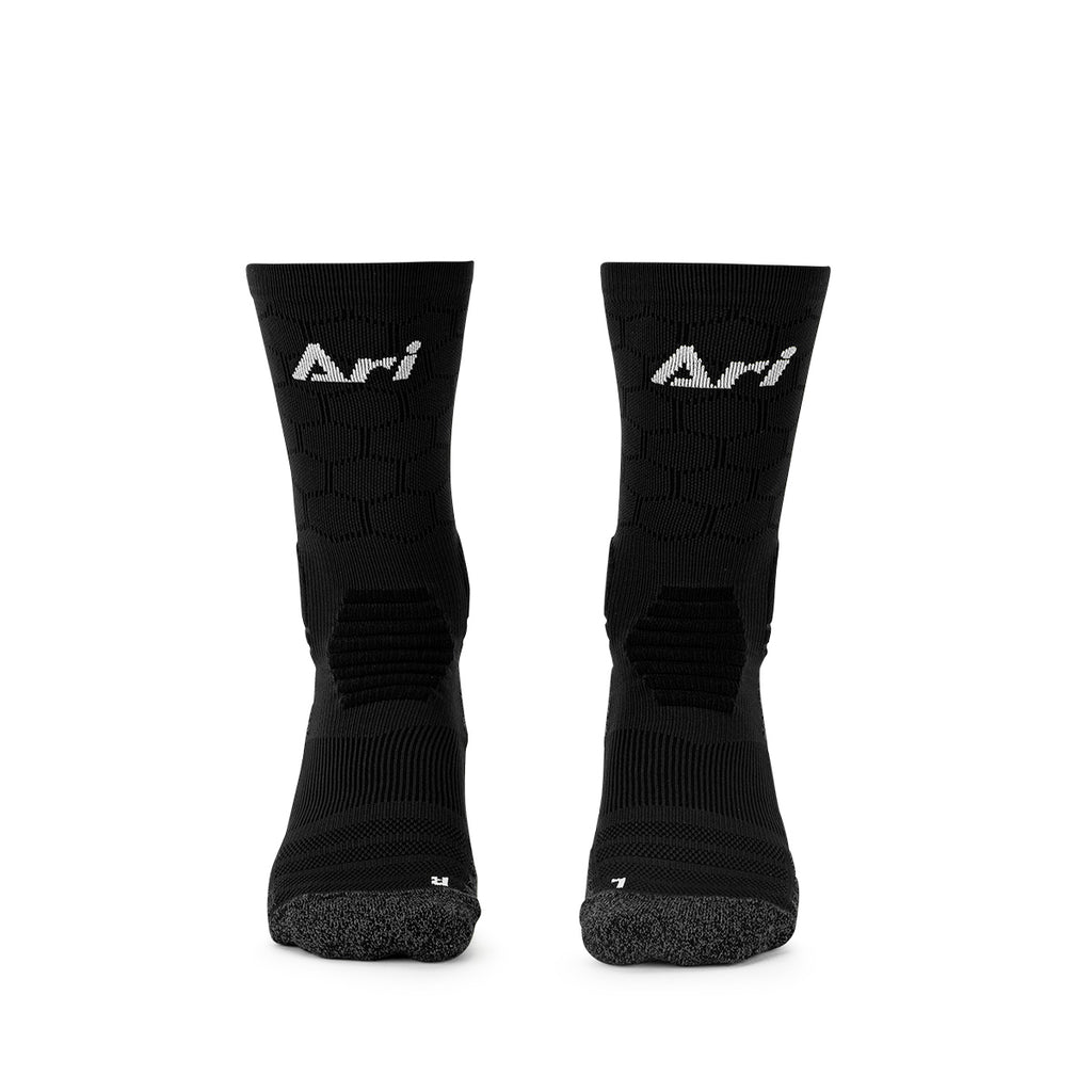 ARI ELITE FOOTBALL CREW SOCKS - BLACK/WHITE