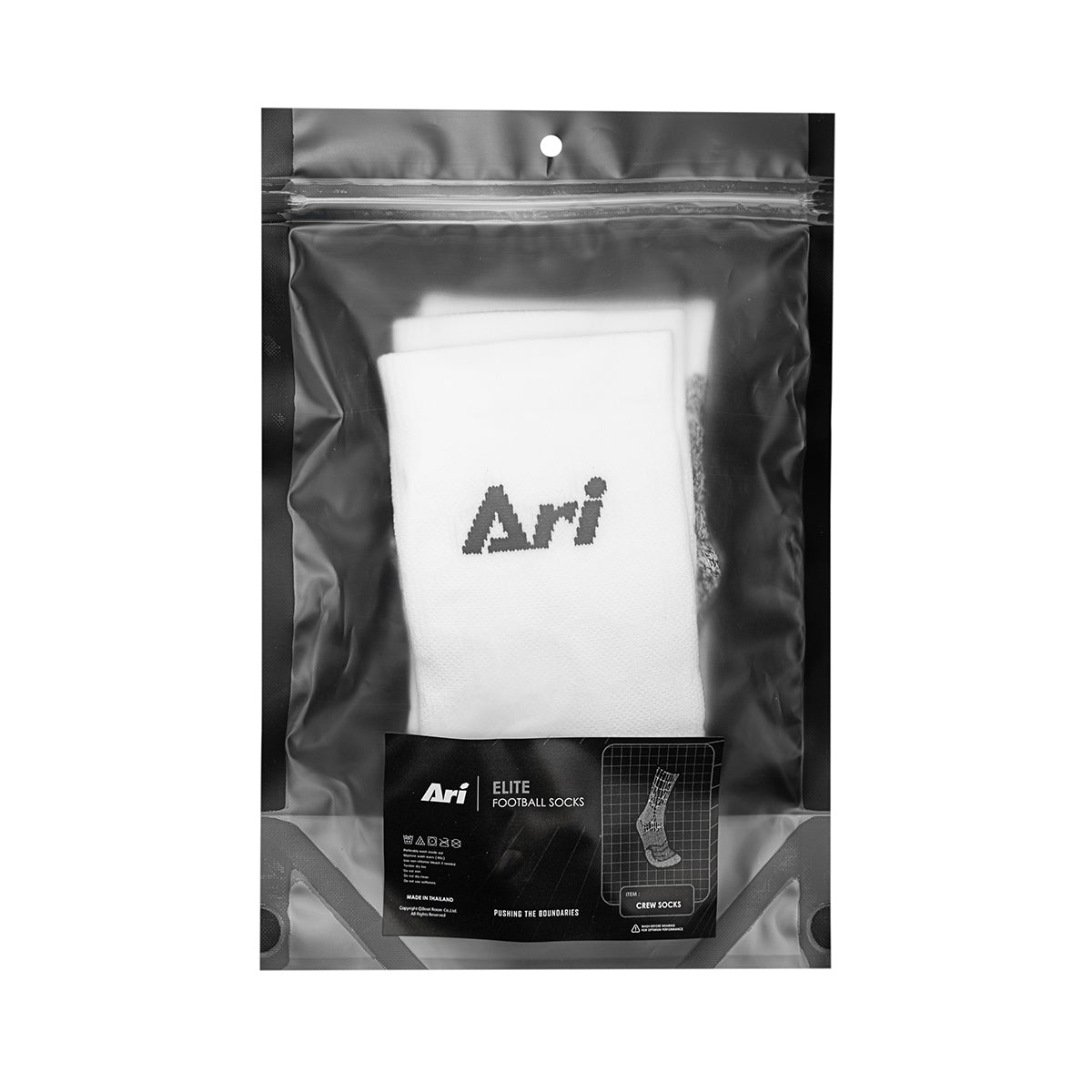 ARI ELITE FOOTBALL CREW SOCKS - WHITE/GREY