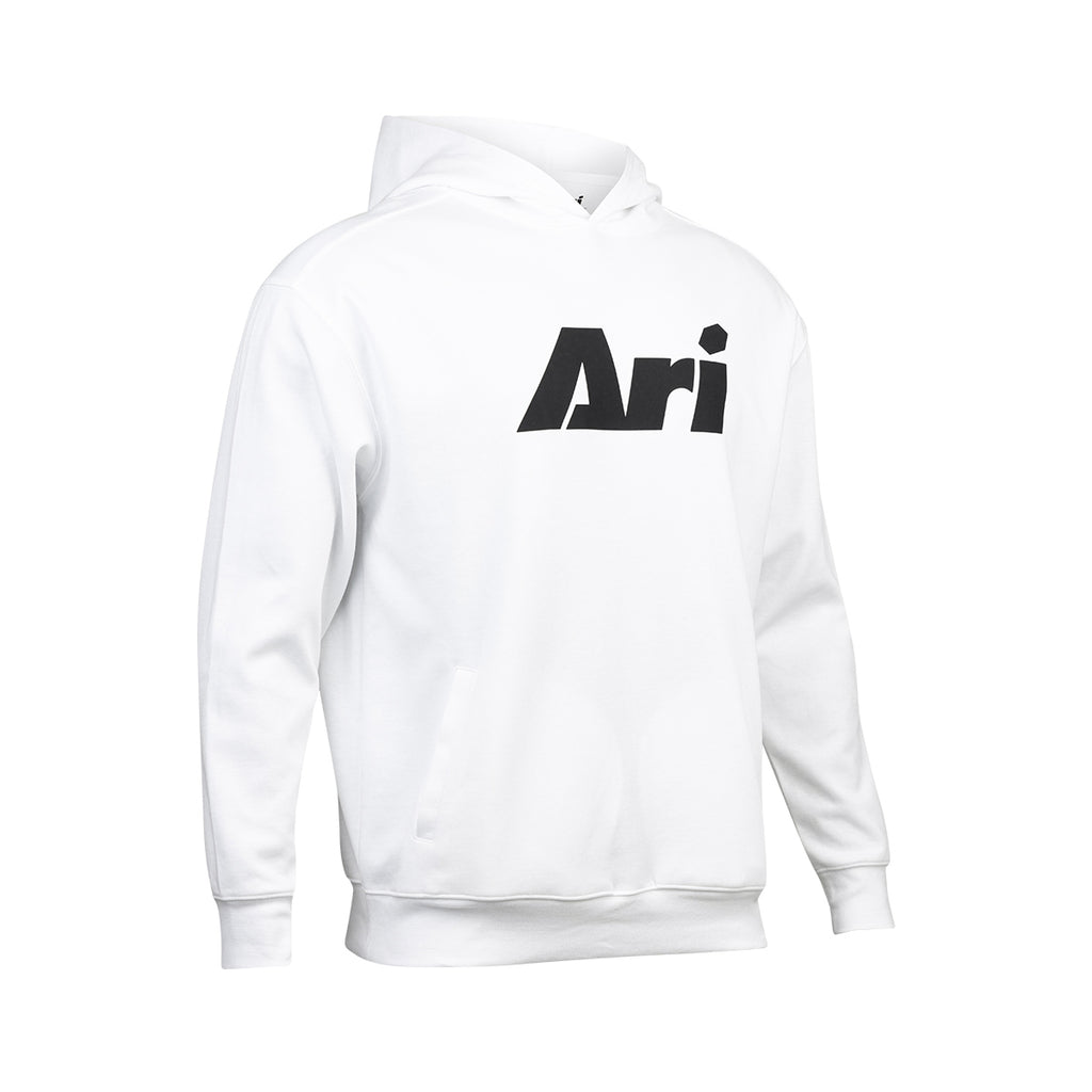 ARI ESSENTIAL HOODIE - WHITE/BLACK/WHITE