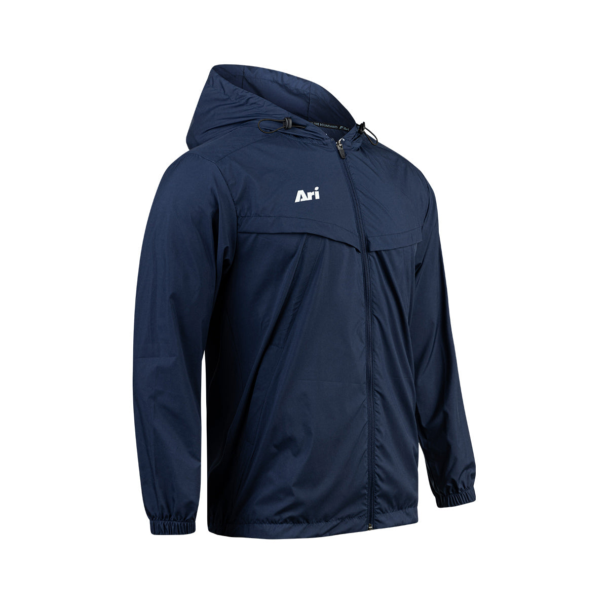 ARI ESSENTIAL WINDBREAKER JACKET - NAVY/SILVER/WHITE